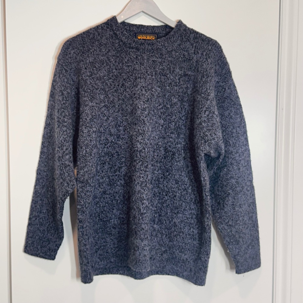 WOOLRICH Womens Wool Knit Sweater Y2K Pullo Blue Size L